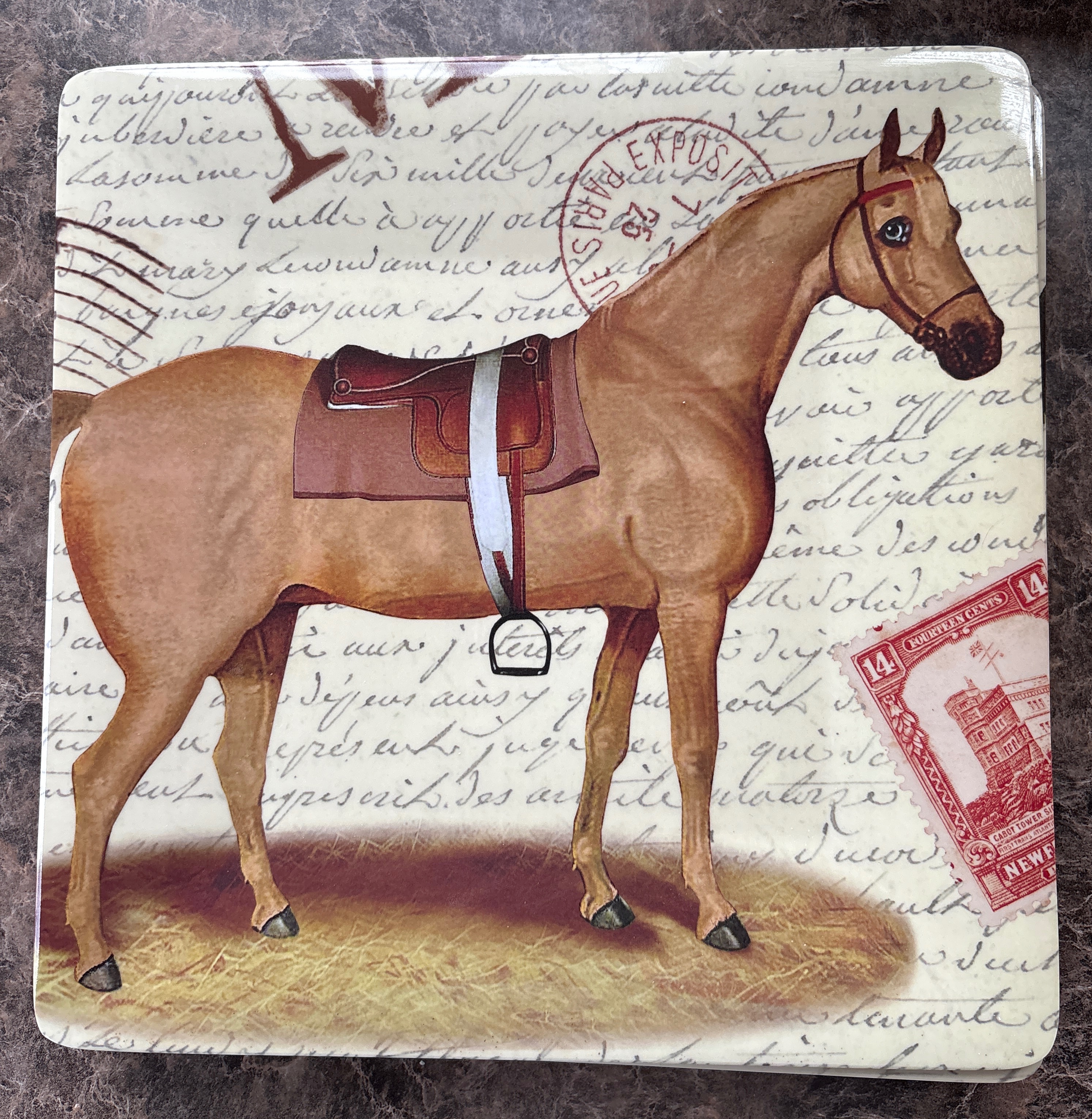 13 Piece Equestrian Horse Plastic Melamine Dinnerware Serving Set