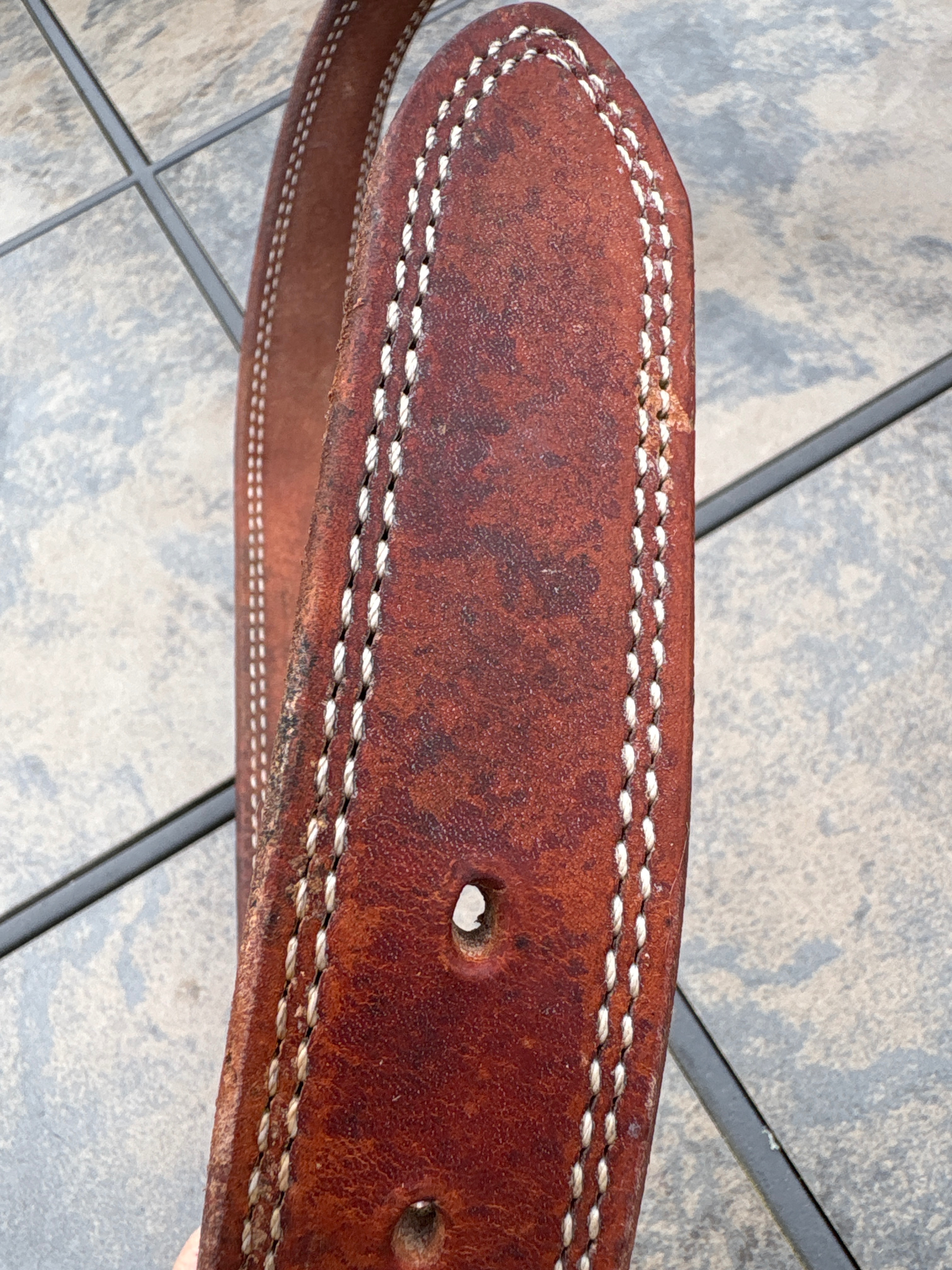 Tex Tan Harness Leather Double Stitched Belt