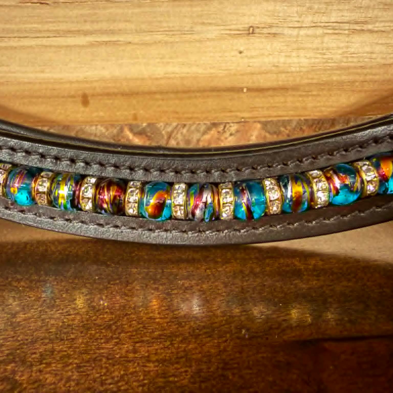 17" Oversize Havana Padded U Browband