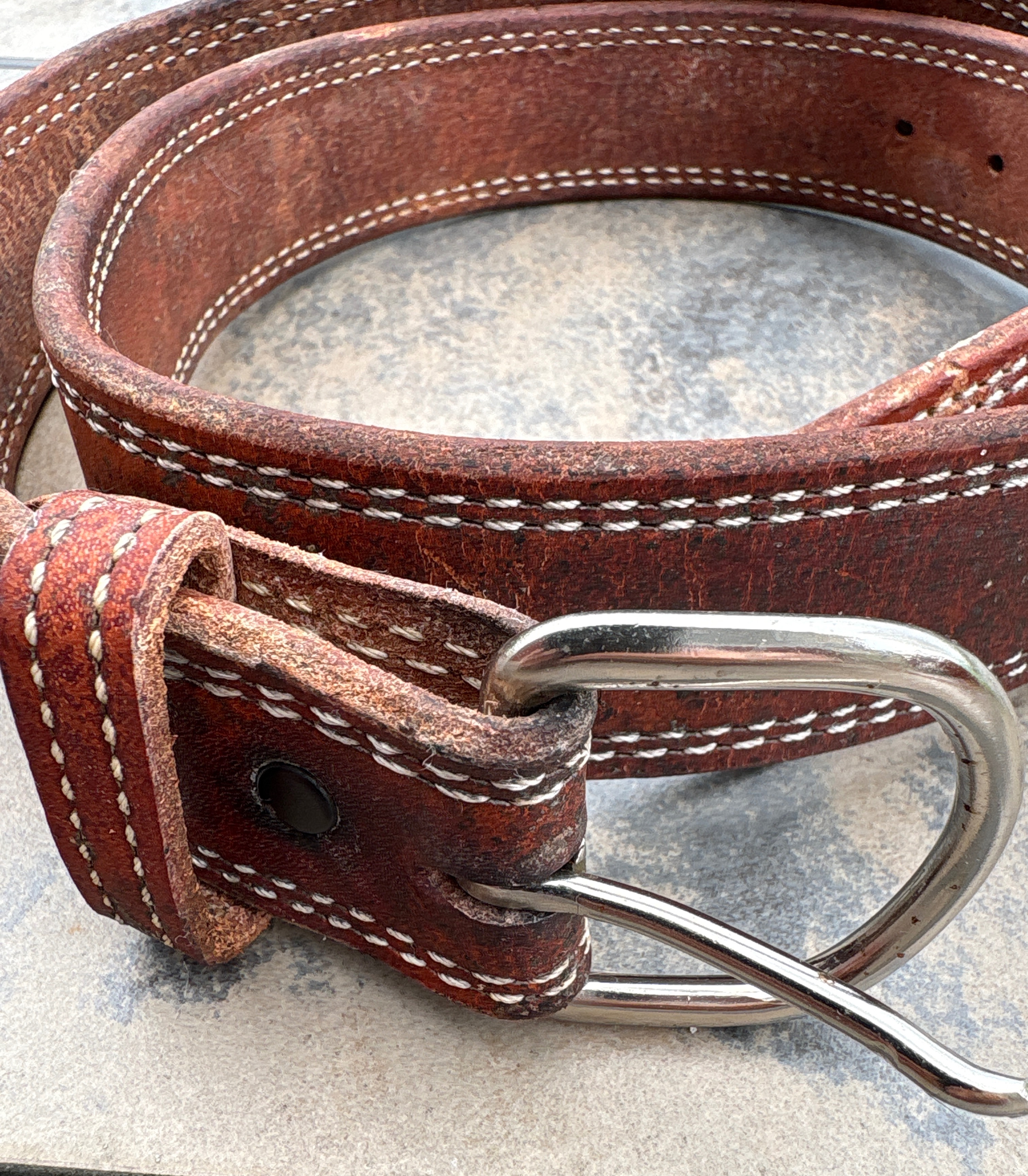 Tex Tan Harness Leather Double Stitched Belt